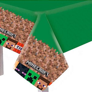 Toalha de Mesa Principal Minecraft - 118 cm x 180 cm - 1 unidade - Cromus - Rizzo