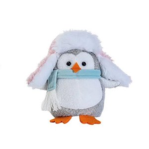 Enfeite de Natal Pinguim Cachecol Azul - 20cm  - 1 unidade - Cromus - Rizzo Embalagens