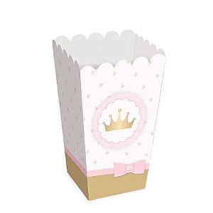 Caixa para Pipoca de Papel Cartão - Reinado da Princesa - Cromus Festa - 10 unidades - Rizzo