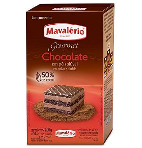 Chocolate em Pó Solúvel 50% Cacau 200 g Mavalério Rizzo Confeitaria