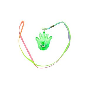 Colar Pisca com LED Colorido - Mão Verde - 1 unidade - Rizzo