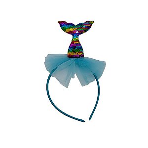 Tiara Sereia - Adereço de Carnaval  - Azul Bebê - Mod 266 - 01 unidade - Rizzo