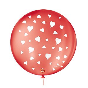 Balão de Festa Decorado - Coração - 5" 12 cm - 15 unidades - Balões São Roque - Rizzo