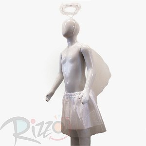 Kit Fantasia Carnaval - Anjo - Branco - Mod:617 - 01 unidade - Rizzo