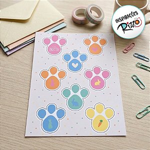 Cartela Adesiva Pegadas Coloridas G Bliss - 16 Adesivos - 2 unidades - Cromus Páscoa - Rizzo