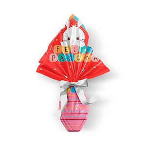 Saco Express 32x32cm para Ovos de 150g a 200g - Flakes Vermelho - 5 unidades - Cromus Páscoa - Rizzo