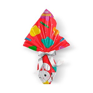 Saco Express 24x24cm para Ovos de 100g a 150g - Pintura Vermelha - 5 unidades - Cromus Páscoa - Rizzo