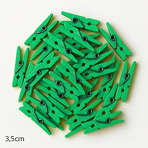Mini Prendedor de Madeira Verde 3,5cm - 50 unidades - Rizzo