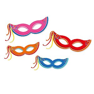 Máscaras Decorativas Sortidas - Carnaval  - 4 unidades - Cromus - Rizzo