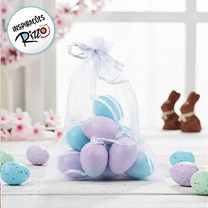 Saco de Ovinhos de Páscoa Decorativos Sortidos - Lilas/Azul - 9 unidades - Cromus Páscoa - Rizzo