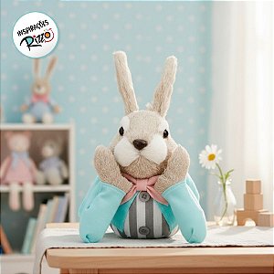 Coelho Decorativo Deitado Com Terno Azul - 1 unidade - Cromus Páscoa - Rizzo