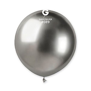 Balão de Festa Látex Shiny - Prata #089  - Gemar - Rizzo