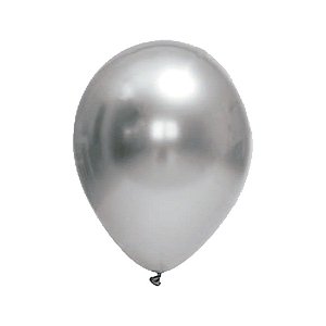 Balão de Festa Látex Chrome - Prata - FestBall - Rizzo