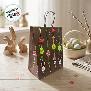 Sacola de Papel Páscoa Ovinhos Ref 4921 - 23,5x13x31,5cm - 10 unidades - WMA - Rizzo