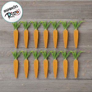 Cenouras Decorativas P com Feltro - 12 unidades - Rizzo