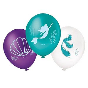 Balão de Festa Decorado Ariel 9" - 25 unidades - Regina - Rizzo