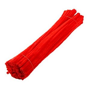 Haste de Chenille 30 cm Vermelho - 100 unidades - Artlille - Rizzo