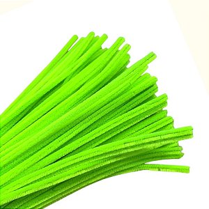 Haste de Chenille 30 cm Verde Neon  - 100 unidades - Artlille