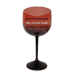 Taça de Gin para Personalizar c/ Nome - Preto e Vermelho - 1 unidade - Rizzo