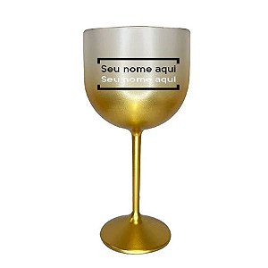 Taça de Gin para Personalizar c/ Nome - Dourado  - 1 unidade - Rizzo