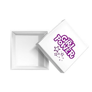 Caixa Cubo com Adesivo de Dia das Mulheres - Girl Power - 1 unidade - Rizzo