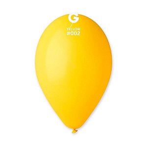 Balão de Festa Látex Liso Yellow (Amarelo) #002 -  Gemar - Rizzo