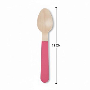 Colher de Madeira - Rosa - 11cm - 10 unidades - ArtLille - Rizzo