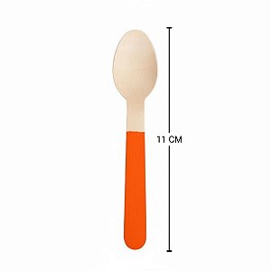 Colher de Madeira - Laranja - 11cm - 10 unidades - ArtLille - Rizzo