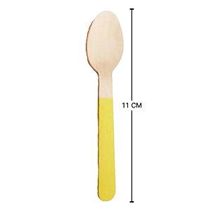 Colher de Madeira - Amarelo - 11cm - 10 unidades - ArtLille - Rizzo