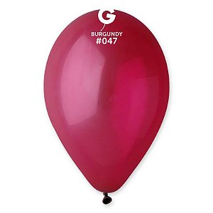 Balão de Festa Látex Liso - Burgoundy (Vinho) #047 -  Gemar - Rizzo