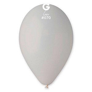 Balão de Festa Látex Liso - Grey (Cinza) #070 -  Gemar - Rizzo