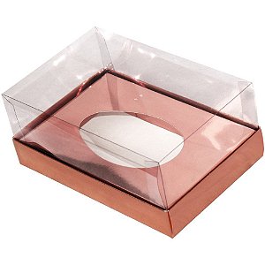 Caixa Para Meio Ovo de 250g - 15x13x6,5cm - Rosé - 5 unidades - ASSK - Rizzo