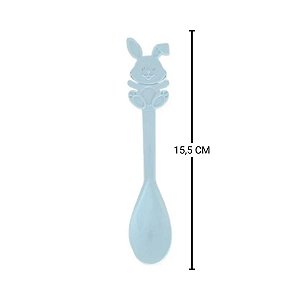 Colheres Decorativas de Páscoa - Azul Candy - 15,5cm - 12 unidades - Festplastik - Rizzo