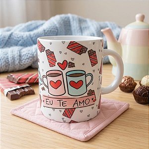Caneca de Porcelana Te Amo Mais que Chocolate - 1 unidade - Rizzo