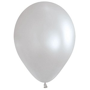 Balão de Festa Latéx Satin - Prata (Cor:481) -  Sempertex - Rizzo