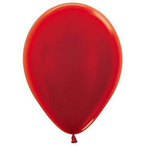 Balão de Festa Latéx Metal - Vermelho (Cor:515) -  Sempertex - Rizzo