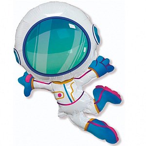 Balão de Festa Metalizado HSG 96cm -  Astronauta Shape - 1 unidade - Grabo - Rizzo