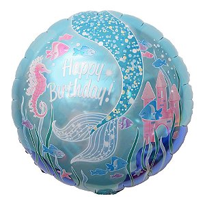 Balão de Festa Metalizado 18'' 45cm - Estampado Mar - 1 unidade - Make Mais - Rizzo