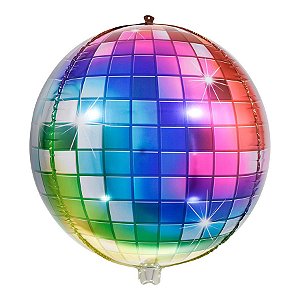 Balão de Festa Microfoil 24'' 60cm - Globo Discoteca - 1 unidade - Make Mais - Rizzo
