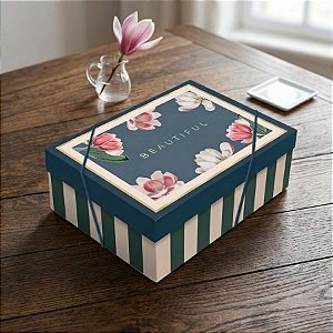 Caixa Retângular com Tampa - Pretty Magnolia - 1 unidade - Cromus - Rizzo