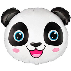 Balão de Festa Metalizado 25'' 63cm - Panda Head - 1 unidade - Flexmetal - Rizzo