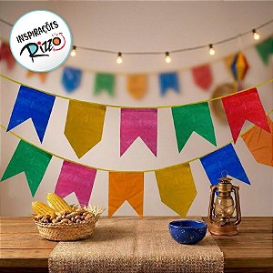 Bandeirão Festa Junina de Plástico - 10 Metros - 1 unidade