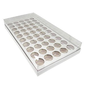 Caixa Base Brigadeiro - Branco - 50 Cavidades (39x20x5)  - 1 unidade - Decora Doces - Rizzo