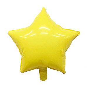 Balão de Festa Metalizado 18" 45cm - Estrela Amarelo Candy - 1 unidade - Rizzo