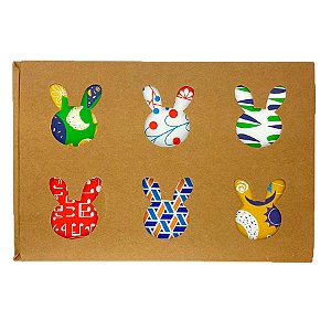 Caixa Luva Para Doces - Coelhos de Páscoa Kraft - 1 unidade - Rizzo