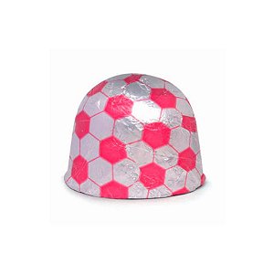 Papel Chumbo 10x9,8cm - Bolinha Futebol Branco/Rosa - 300 unidades - Cromus - Rizzo