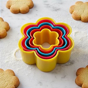 Cortadores Plastico Flor com 5 unidades - Rizzo