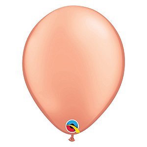 Balão de Festa Látex Liso Sólido - Rose Gold (Ouro Rosé) - Qualatex - Rizzo