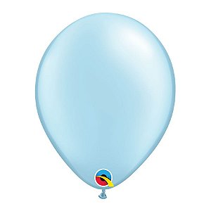 Balão de Festa Látex Liso Pearl (Perolado) - Light Blue (Azul Gelo) - Qualatex - Rizzo