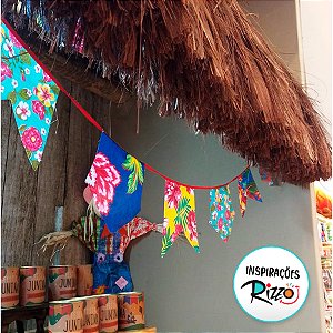 Bandeirinha Festa Junina de Tecido Chita 2,7 metros - 1 unidade - Rizzo